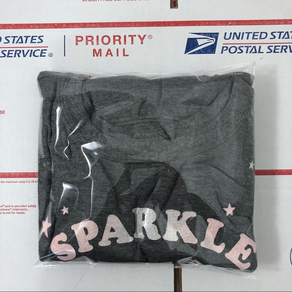 Daydreamer Sparkle Crew Pullover Gray Sweatshirt - Picture 6 of 6